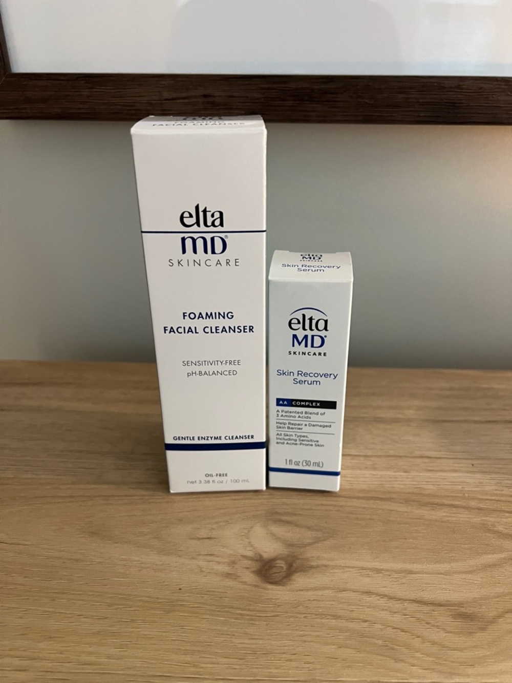 NIB EltaMD Skincare Full Size Skin Recovery Serum and Foaming Facial Cleanser